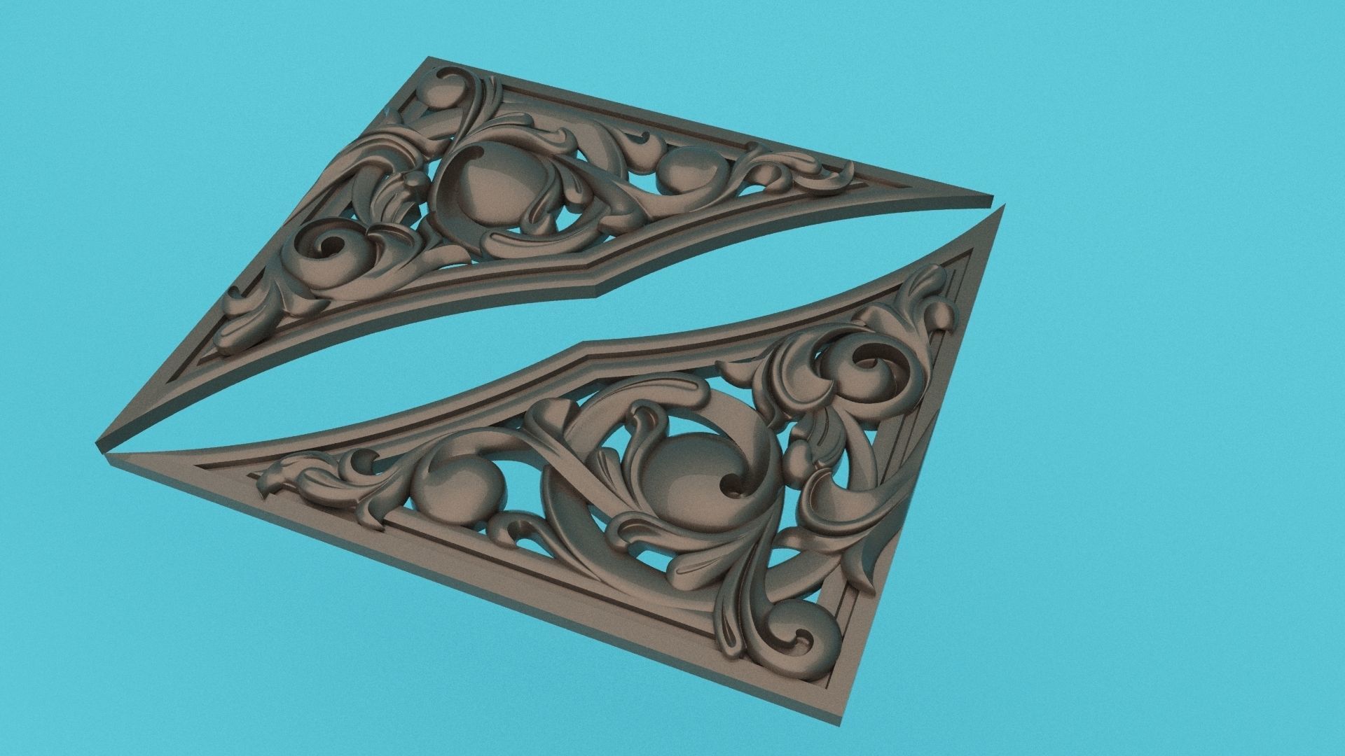 Angle decor 3d model molding  Low-poly 3D model_2