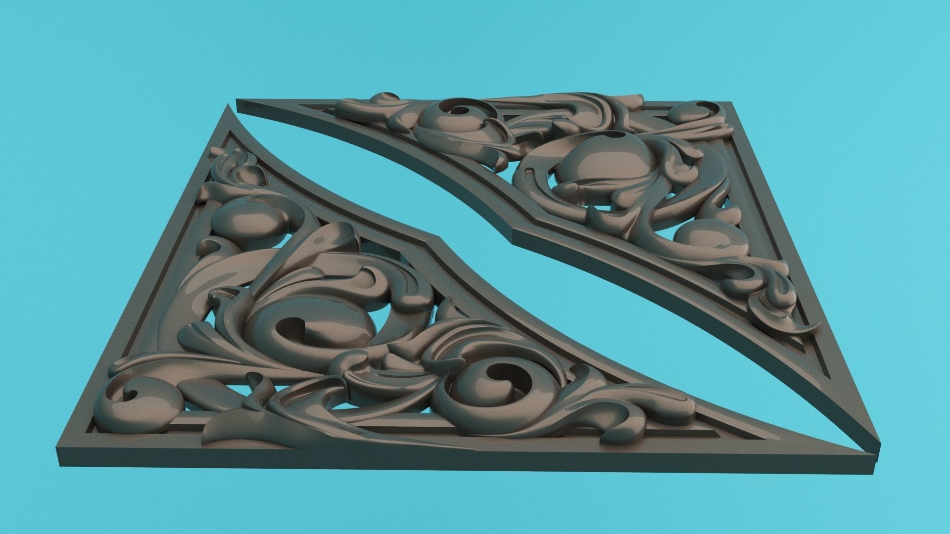 Angle decor 3d model molding  Low-poly 3D model_4