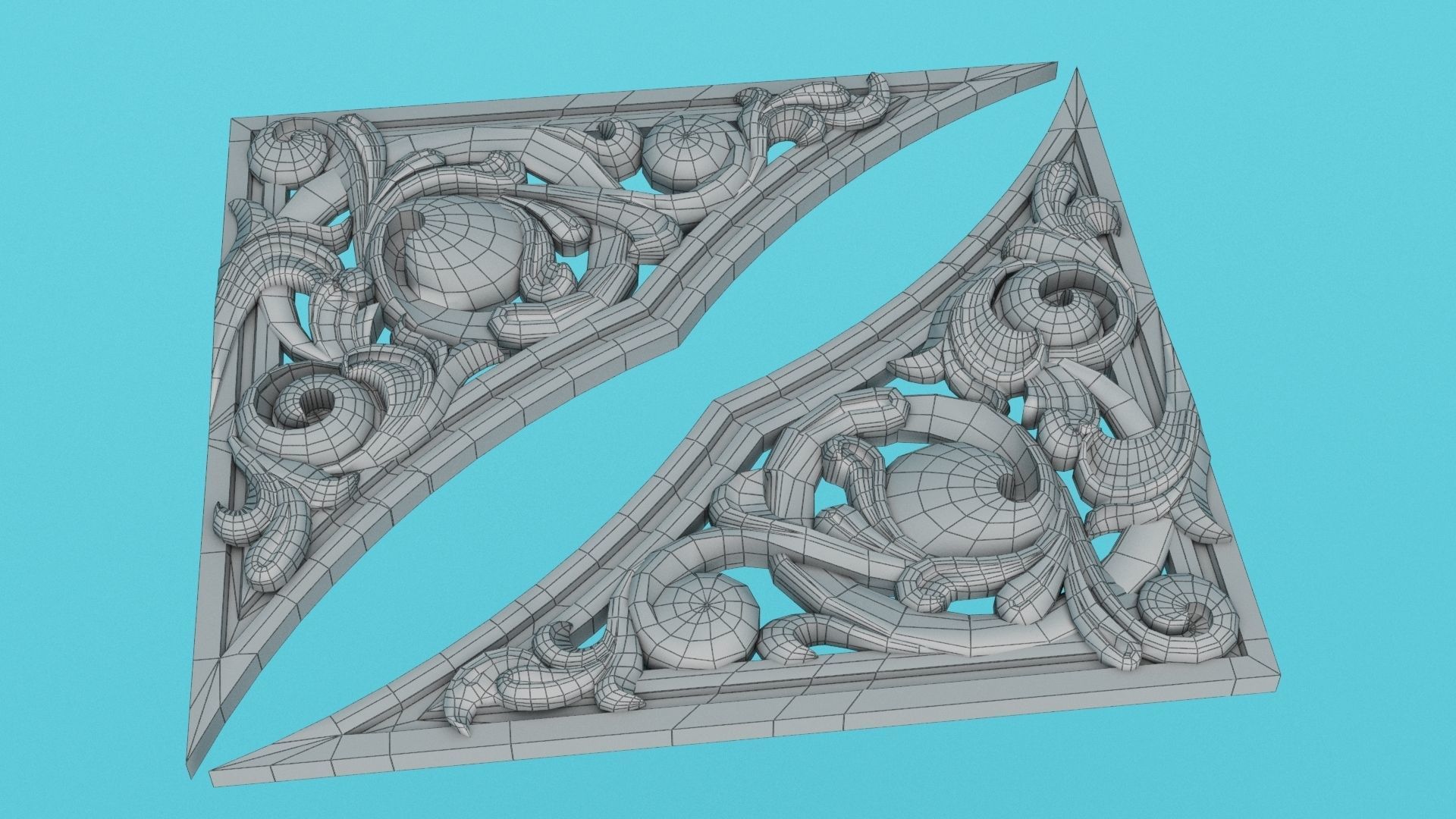 Angle decor 3d model molding  Low-poly 3D model_5