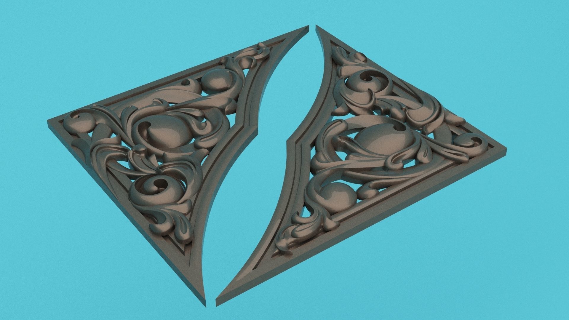 Angle decor 3d model molding  Low-poly 3D model_1