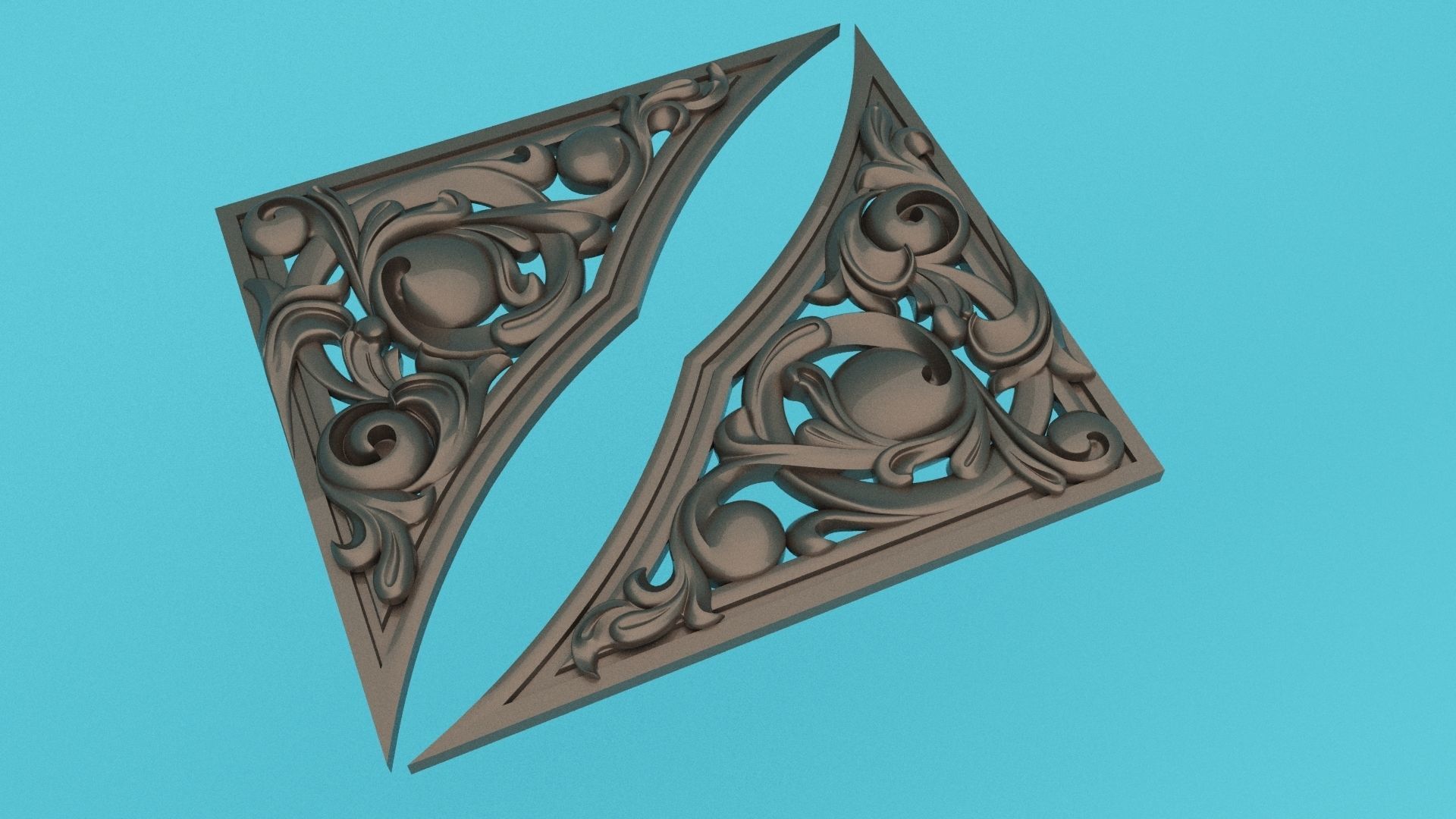 Angle decor 3d model molding  Low-poly 3D model_3
