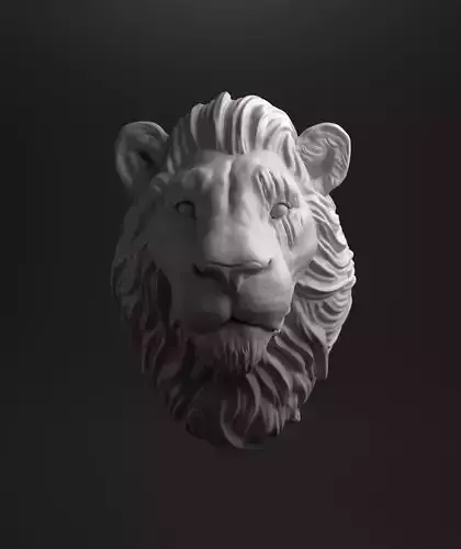 Lion head intended for 3D printing