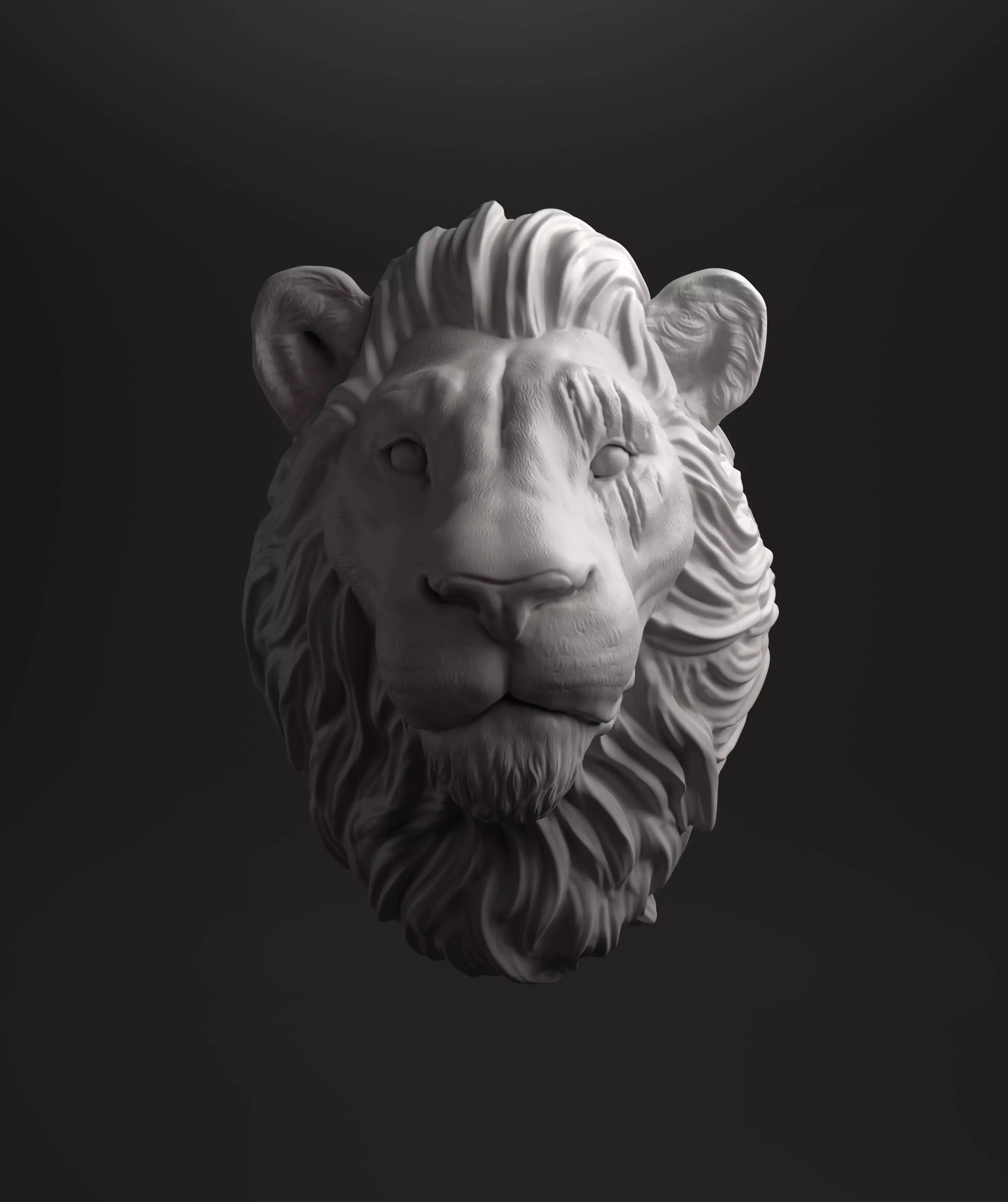 Lion head intended for 3D printing 3D print model