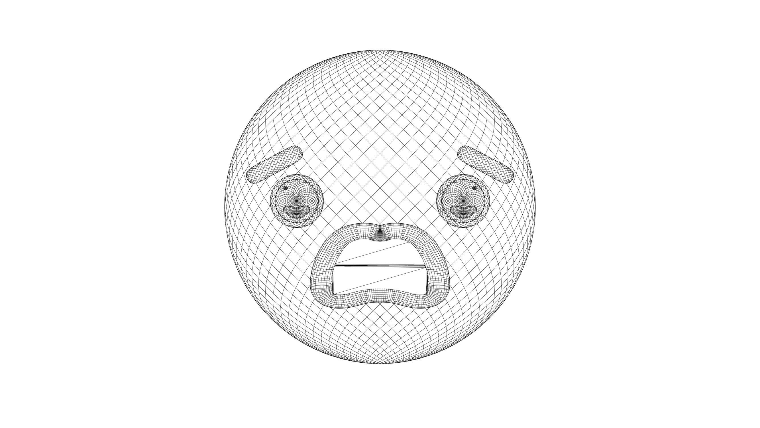 confused emoji 3D model_2