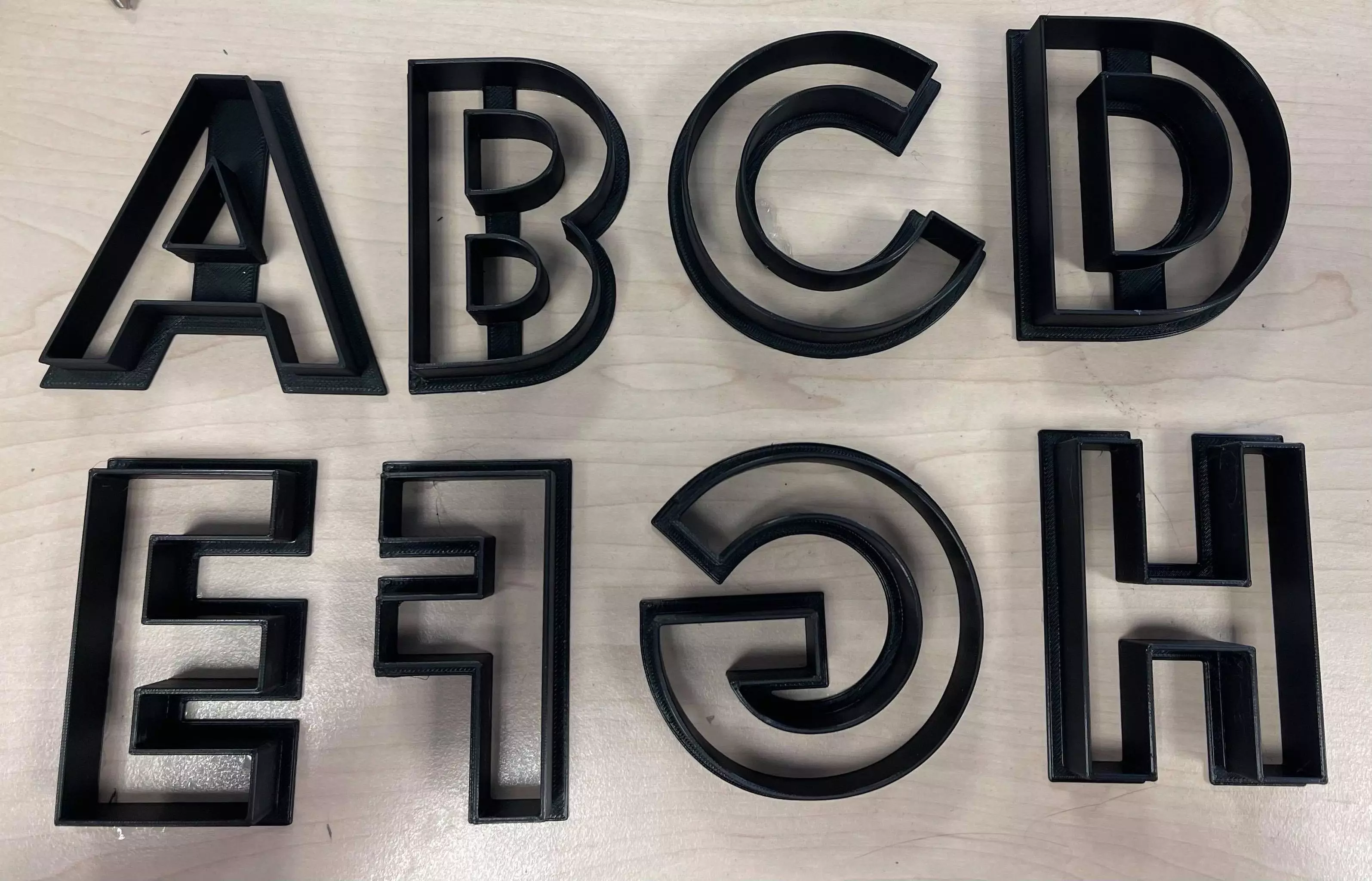 Alphabet cookie cutter set of 26 capital characters 3D print model