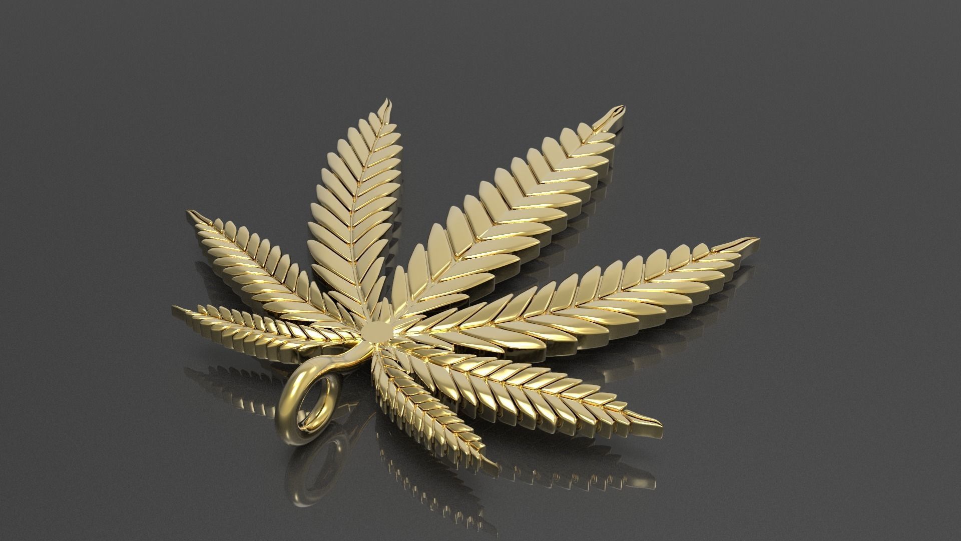 Cannabis leaf marijuana  hemp ganja  3D print model_8