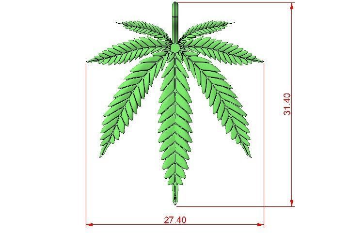 Cannabis leaf marijuana  hemp ganja  3D print model_9