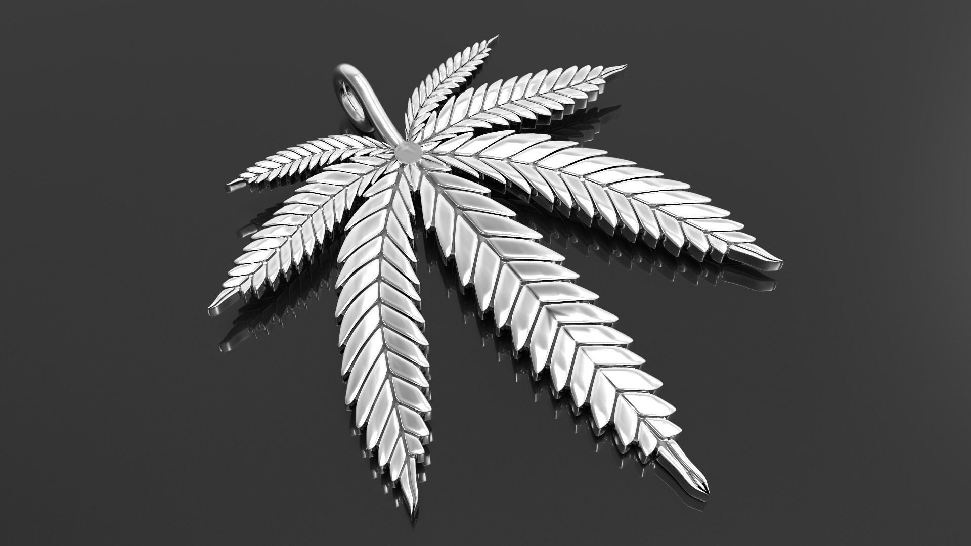 Cannabis leaf marijuana  hemp ganja  3D print model_3