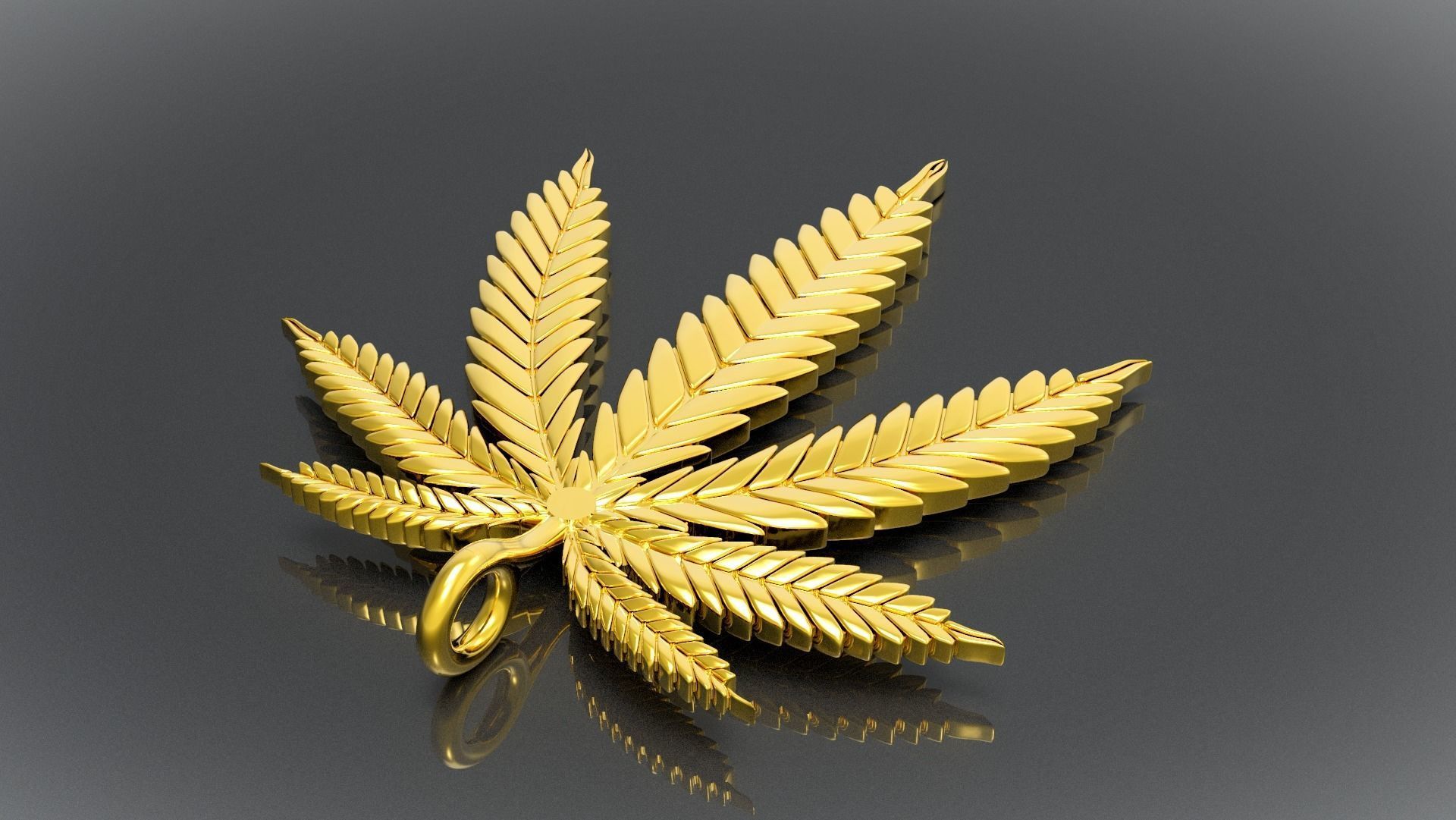 Cannabis leaf marijuana  hemp ganja  3D print model_6