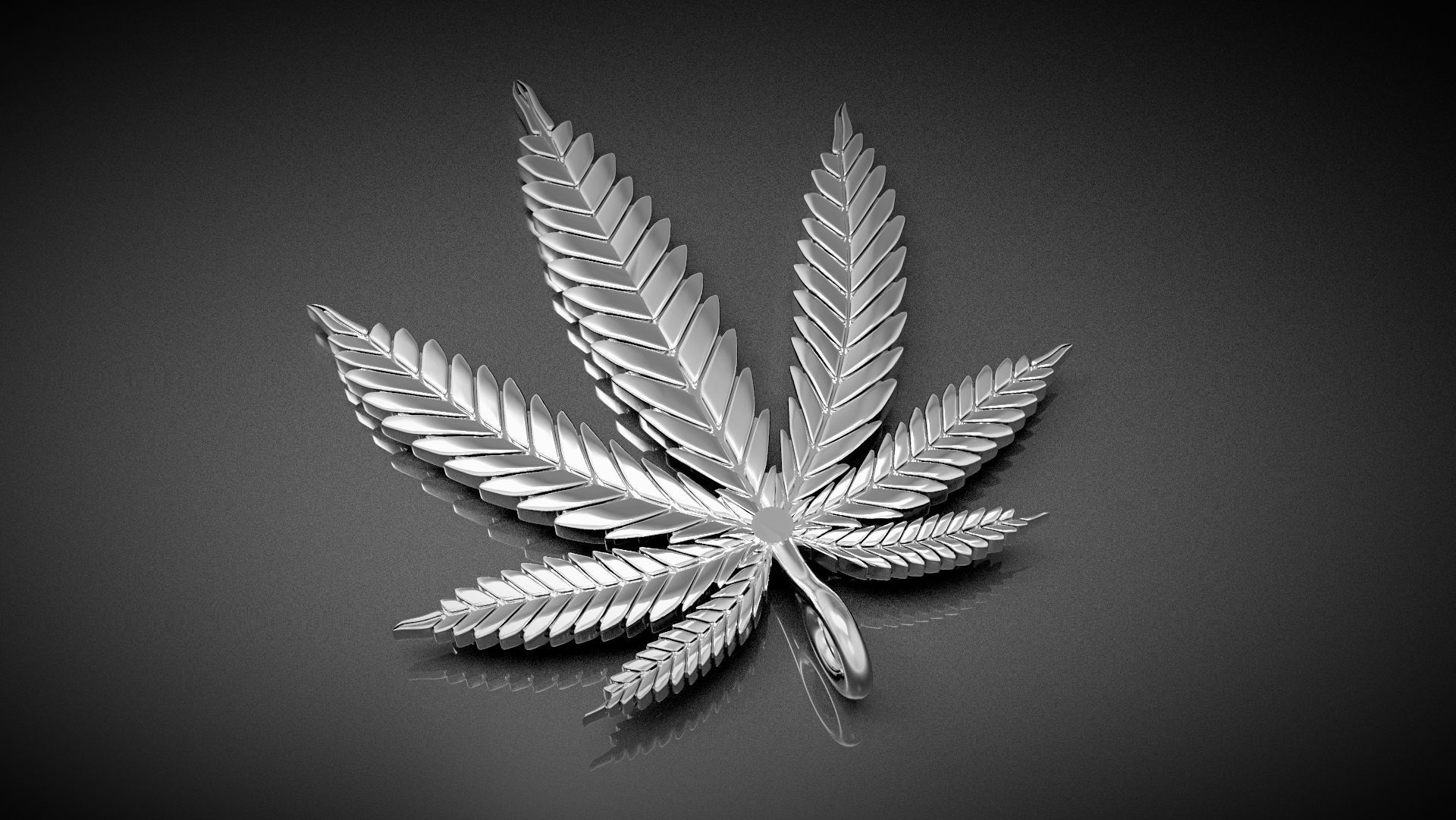 Cannabis leaf marijuana  hemp ganja  3D print model_7