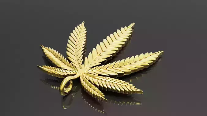 Cannabis leaf marijuana  hemp ganja  3D print model