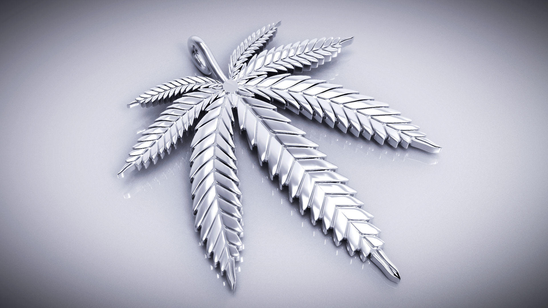 Cannabis leaf marijuana  hemp ganja  3D print model_2