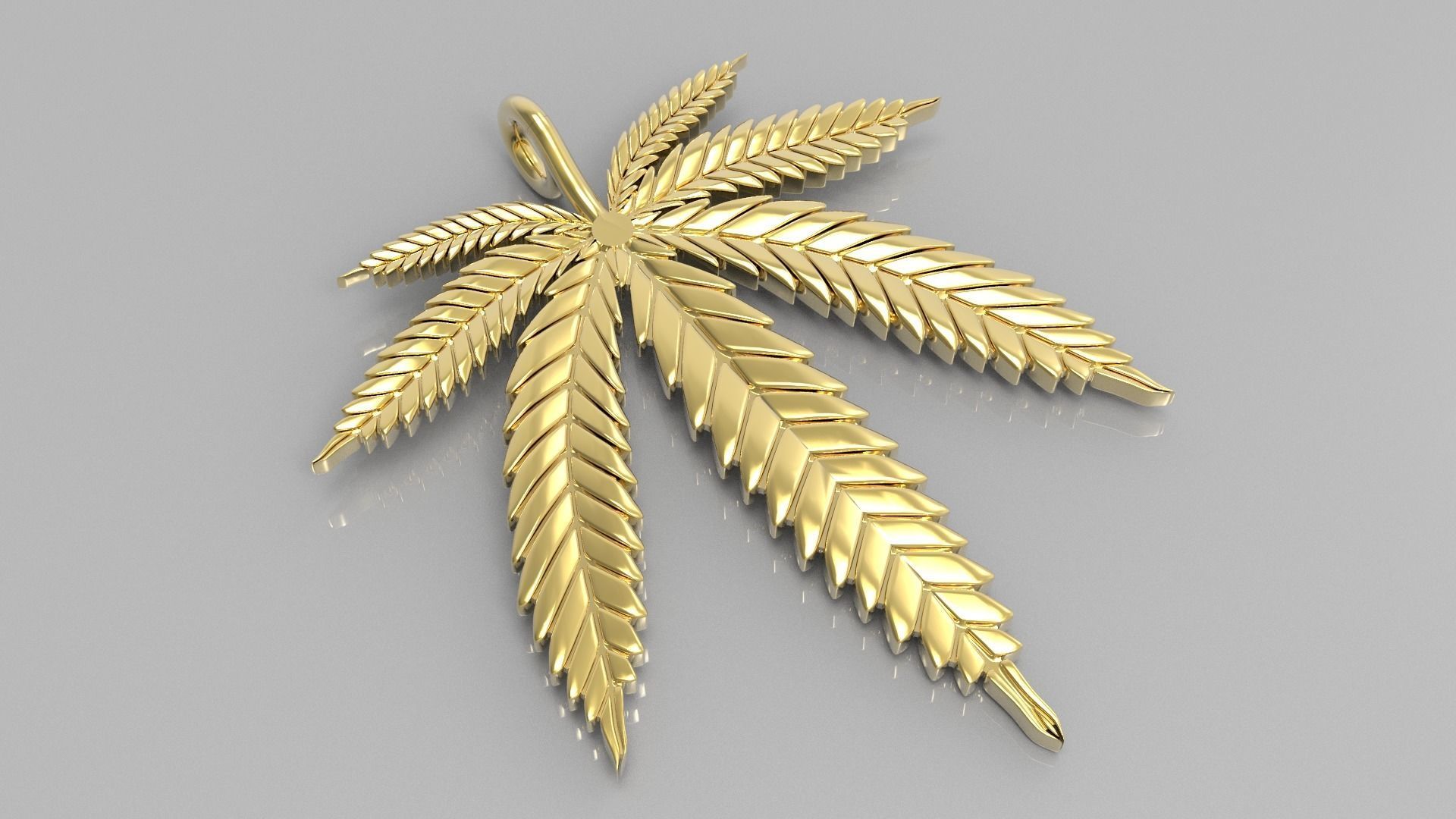 Cannabis leaf marijuana  hemp ganja  3D print model_28