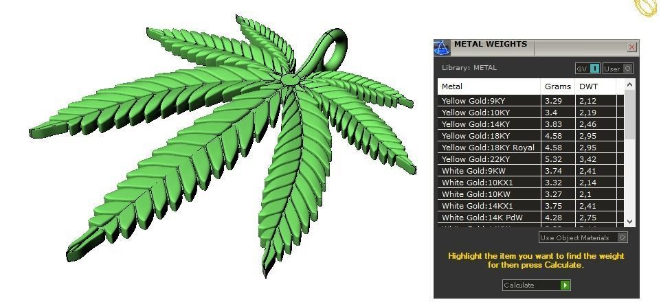 Cannabis leaf marijuana  hemp ganja  3D print model_11
