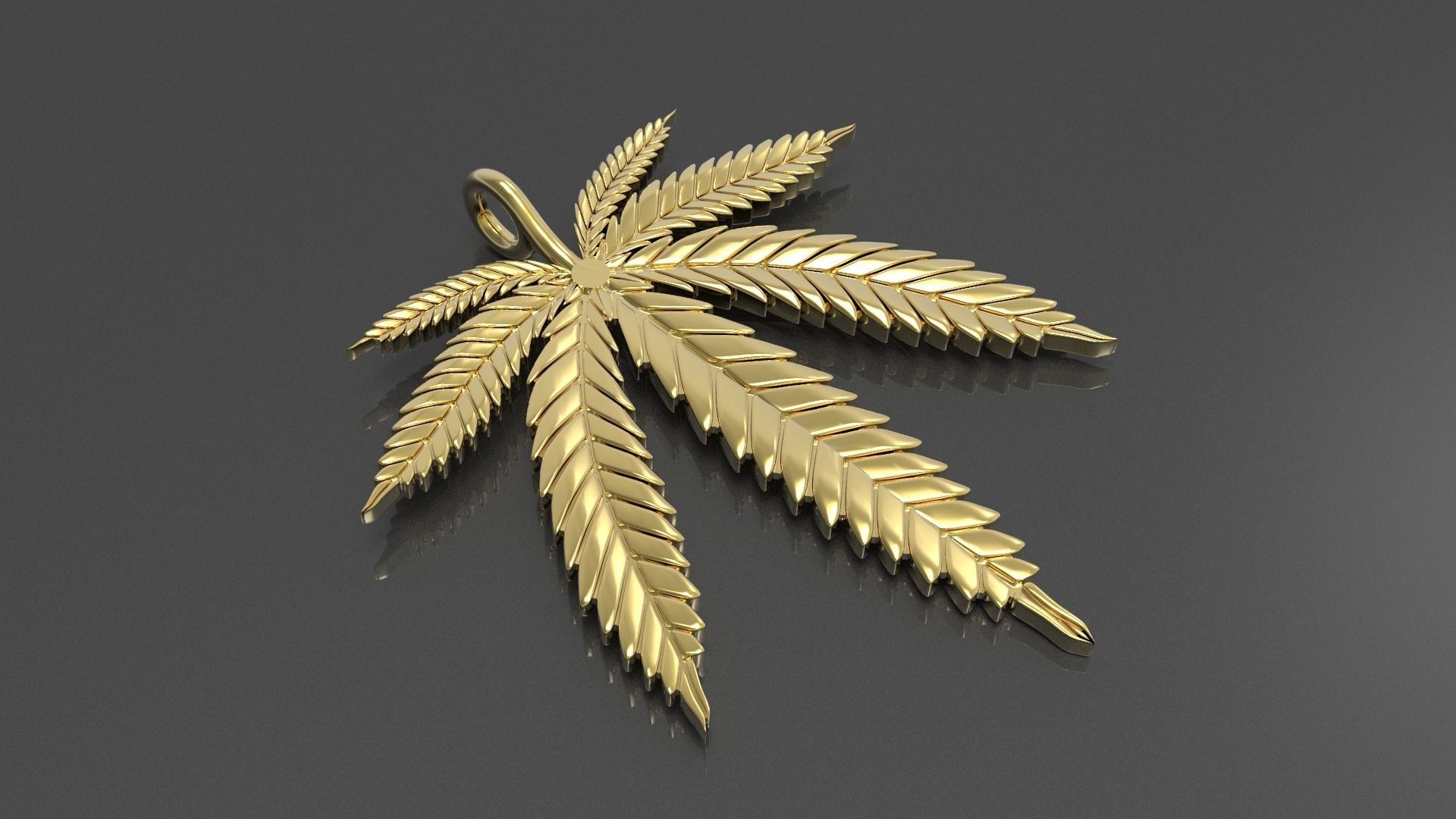 Cannabis leaf marijuana  hemp ganja  3D print model_29