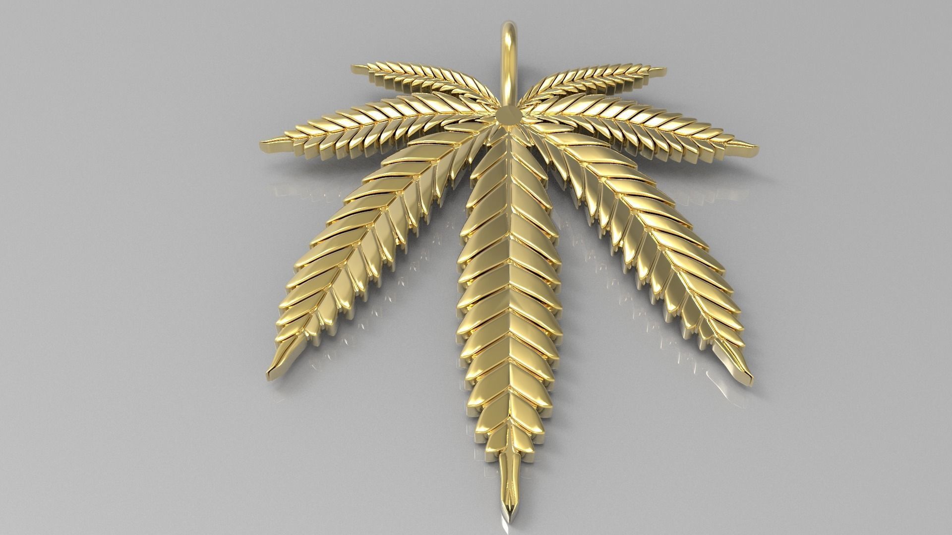 Cannabis leaf marijuana  hemp ganja  3D print model_1