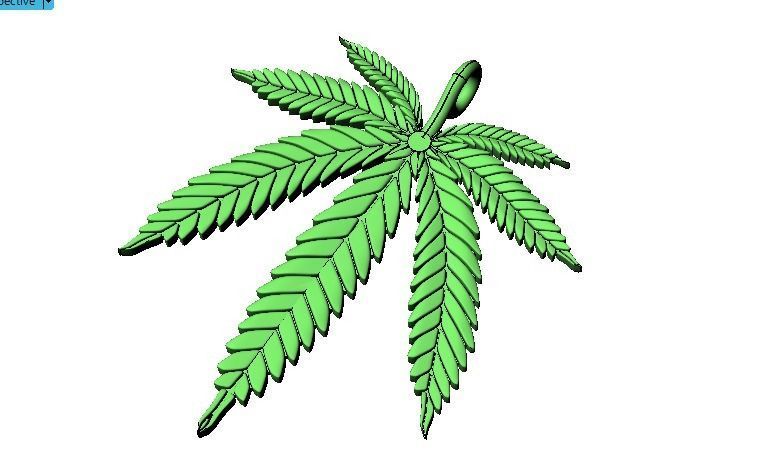 Cannabis leaf marijuana  hemp ganja  3D print model_13