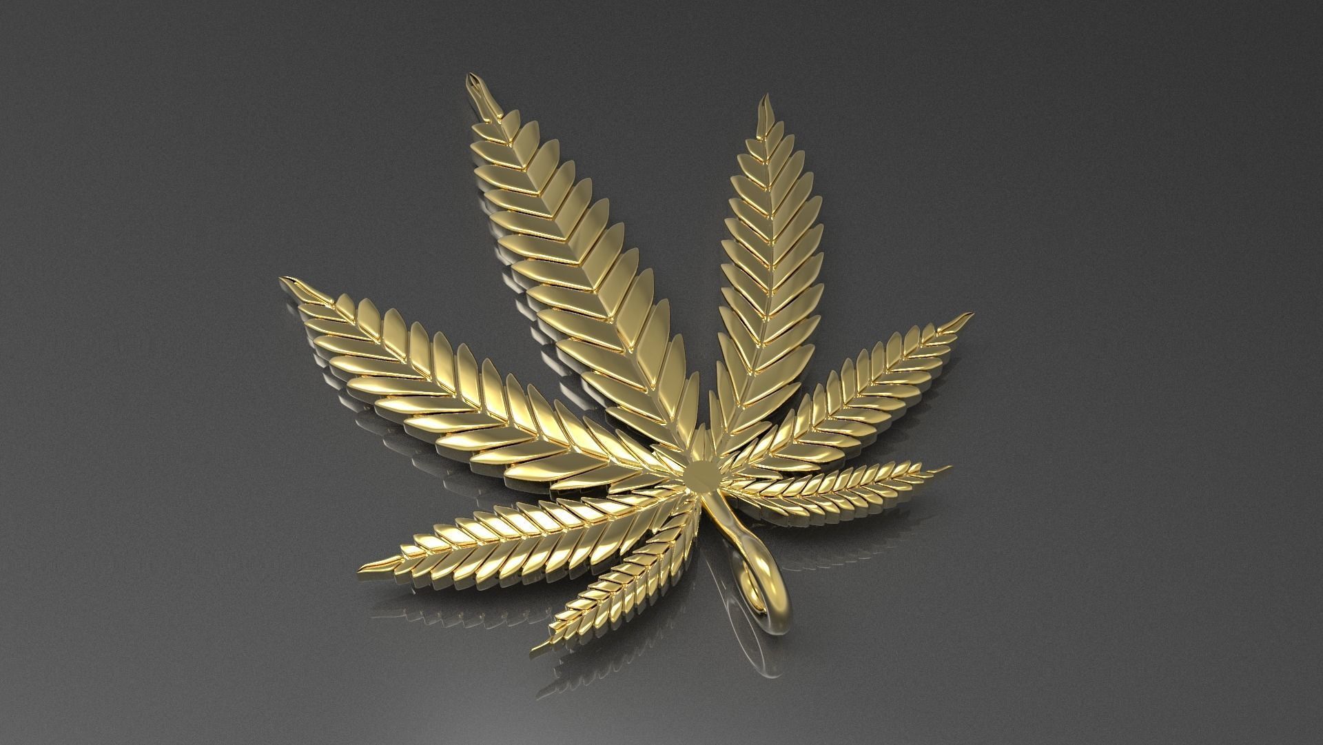 Cannabis leaf marijuana  hemp ganja  3D print model_26