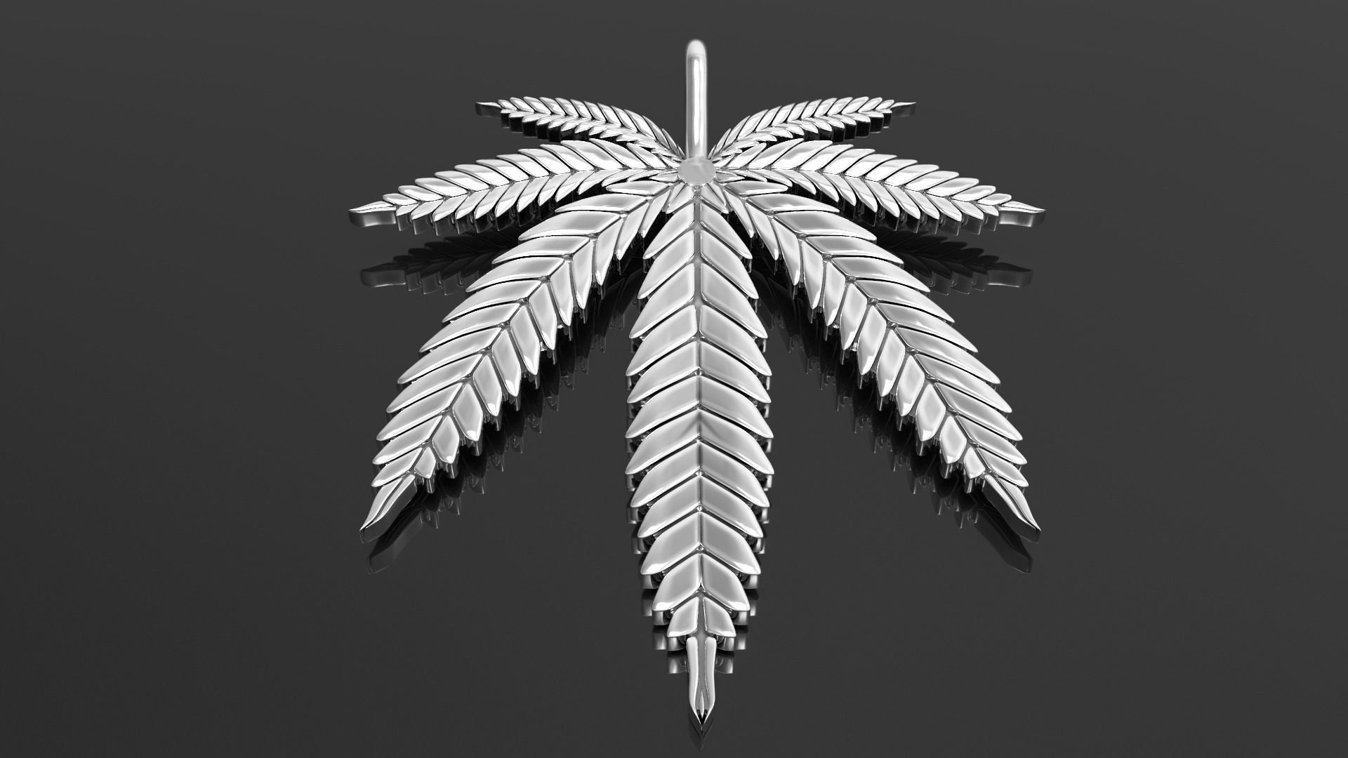 Cannabis leaf marijuana  hemp ganja  3D print model_4