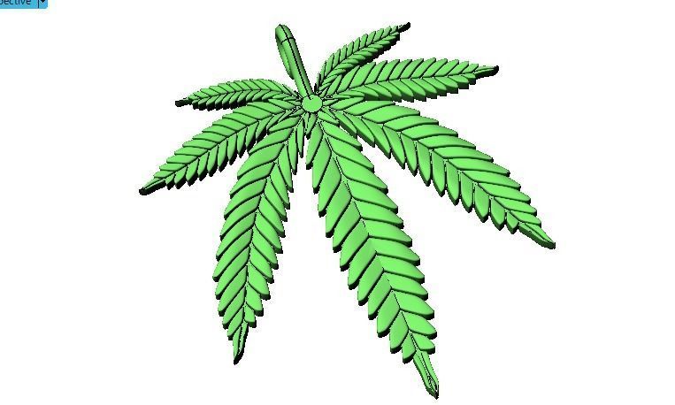 Cannabis leaf marijuana  hemp ganja  3D print model_14