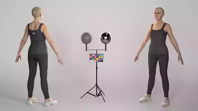 Woman with short hair ready for animation 299