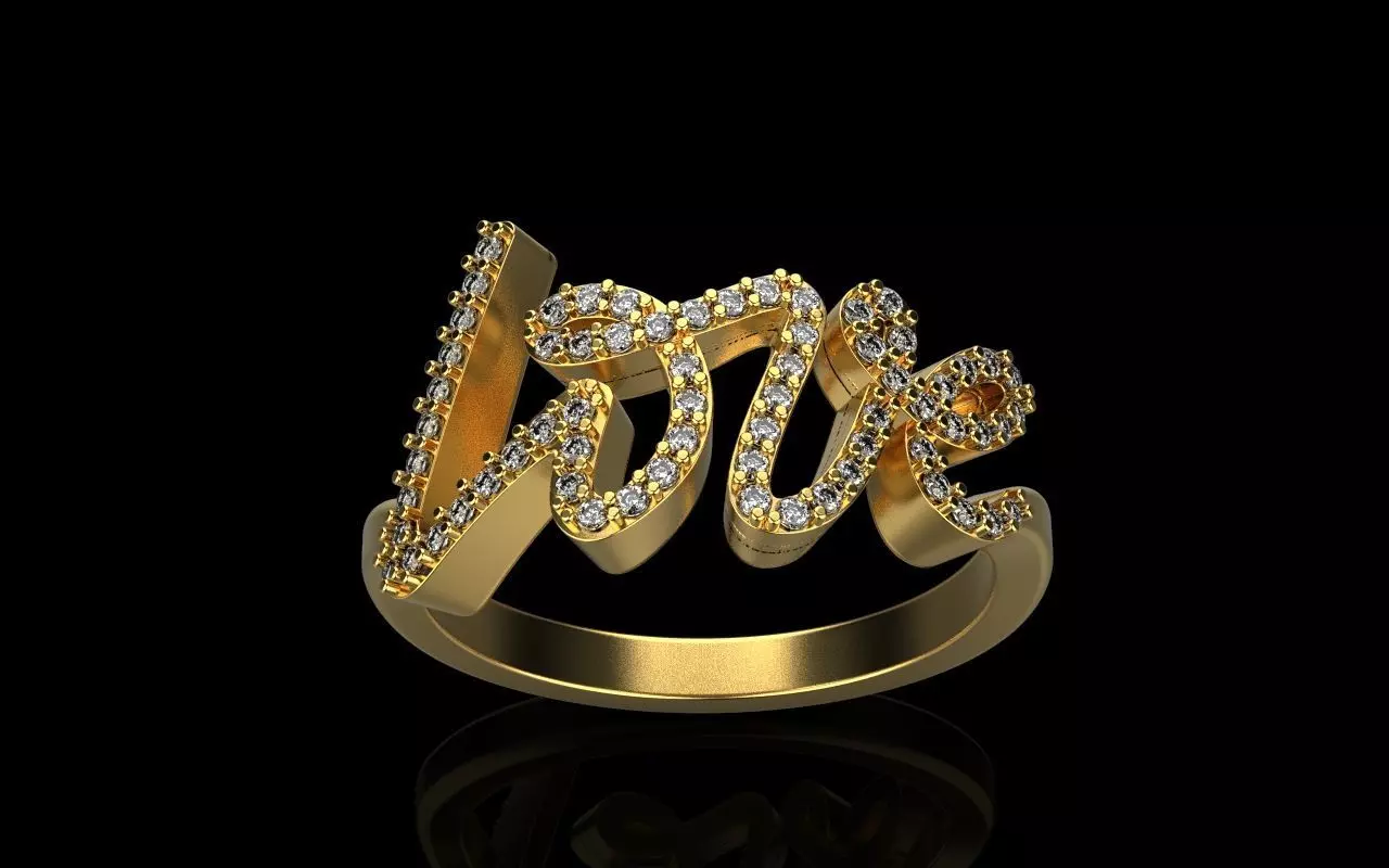Ring LOVE 3D print model_0