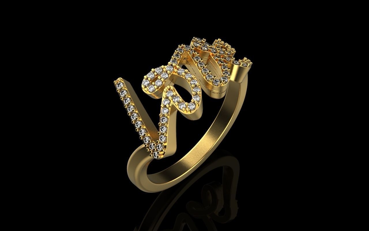 Ring LOVE 3D print model_3