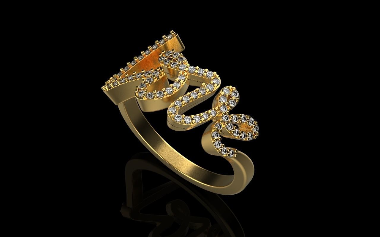 Ring LOVE 3D print model_1