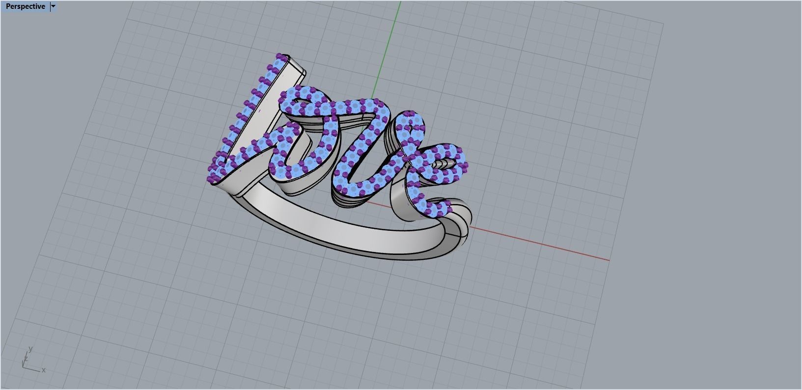 Ring LOVE 3D print model_2