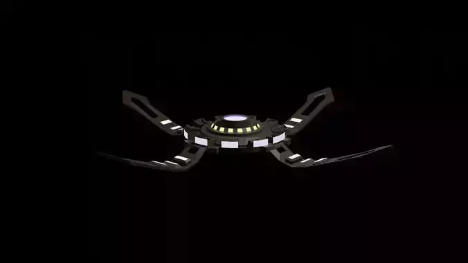 SCIFI alien spaceship Low-poly 3D model