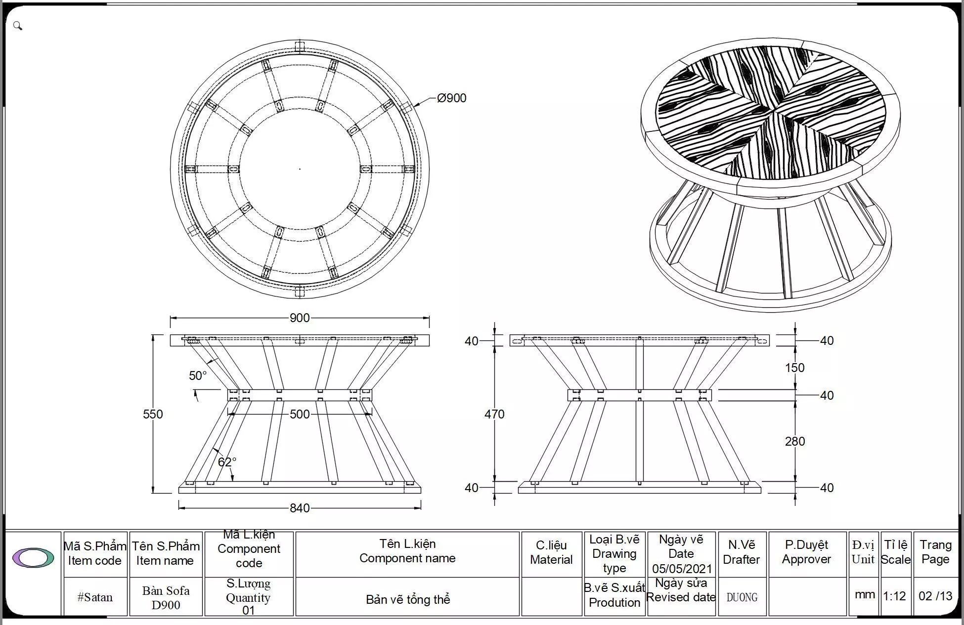 Sofa Table 3D print model_0