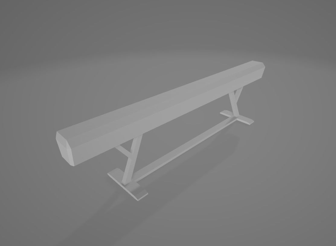 Balance Beam Low-poly 3D model_0