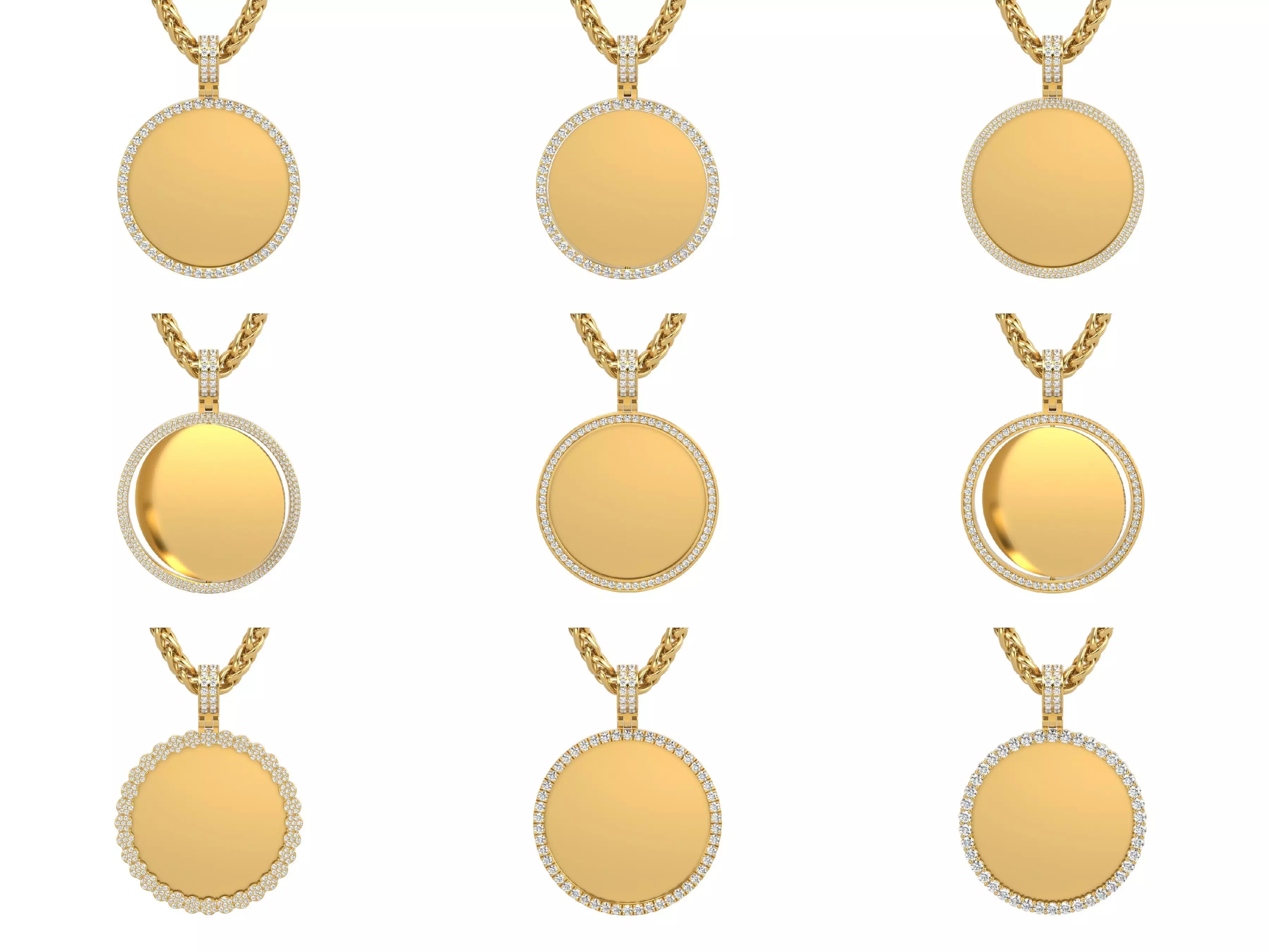 Picture pendants 1-2 inch N1-10 3D Model Collection_0