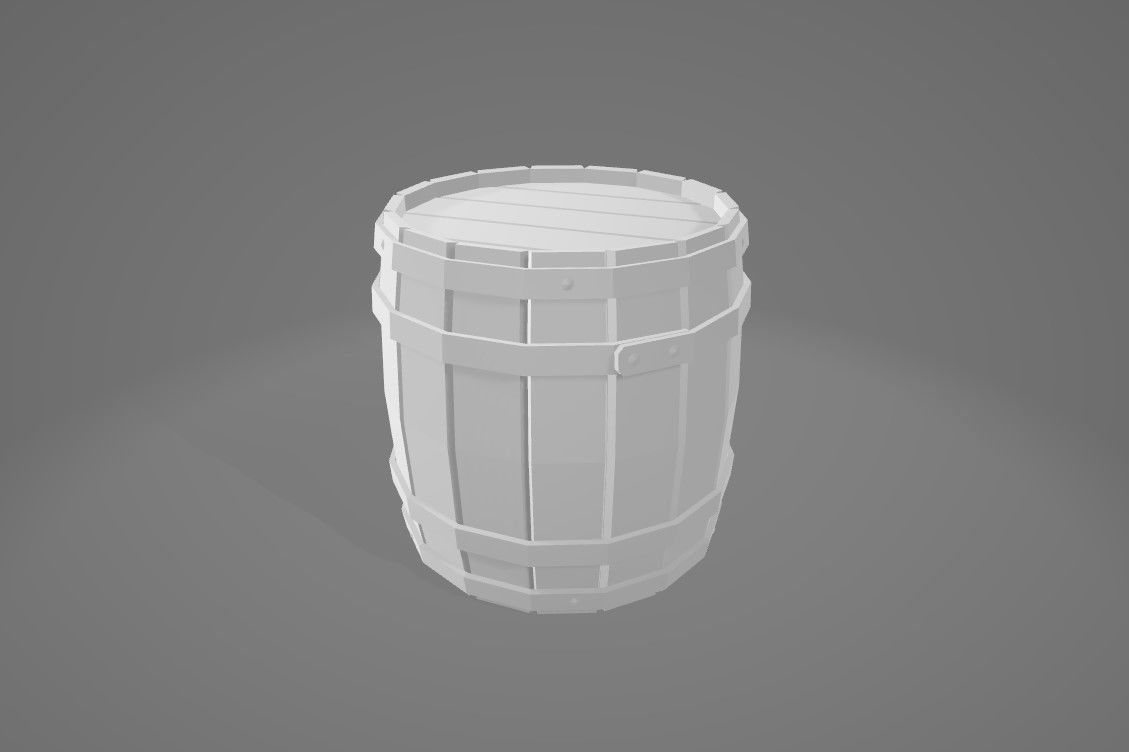 Barrel 02 Low-poly 3D model_0