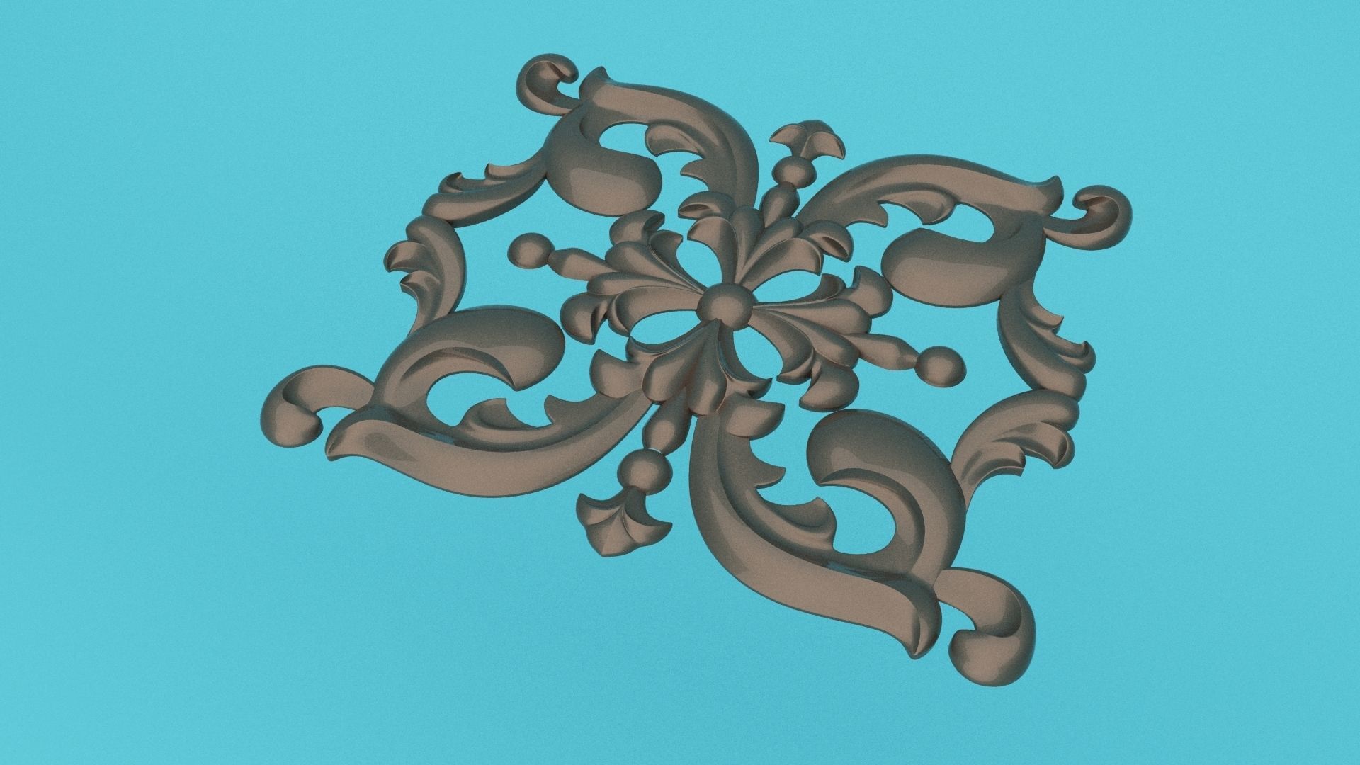 Molding central decor  Low-poly 3D model_2