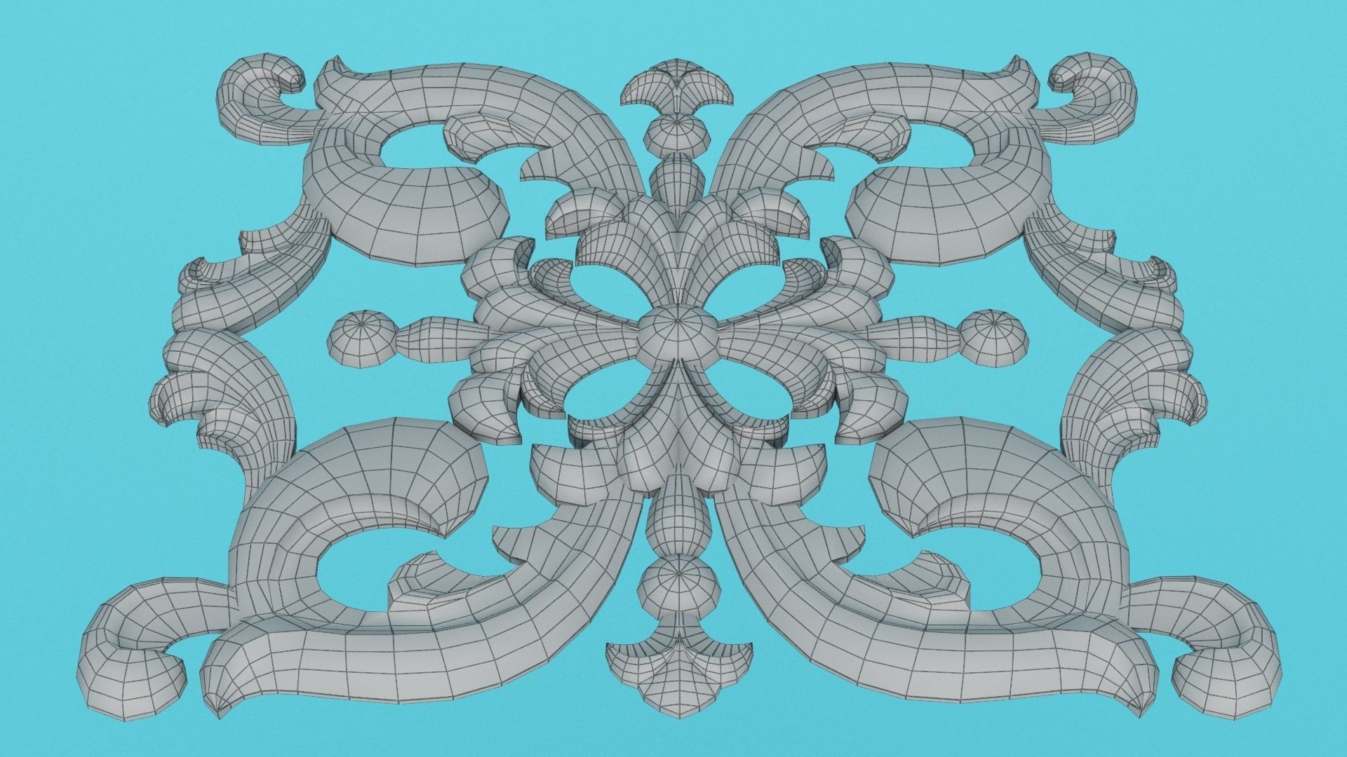 Molding central decor  Low-poly 3D model_5