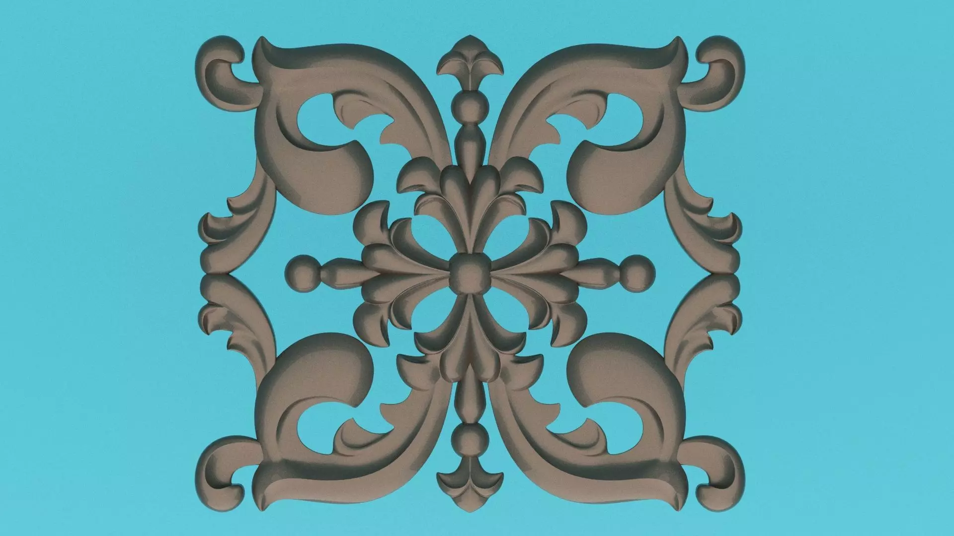 Molding central decor  Low-poly 3D model_0