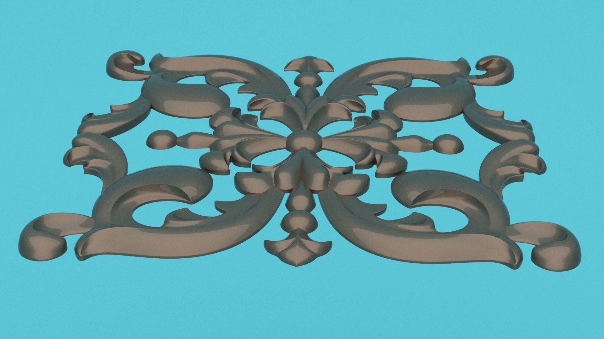 Molding central decor  Low-poly 3D model_3