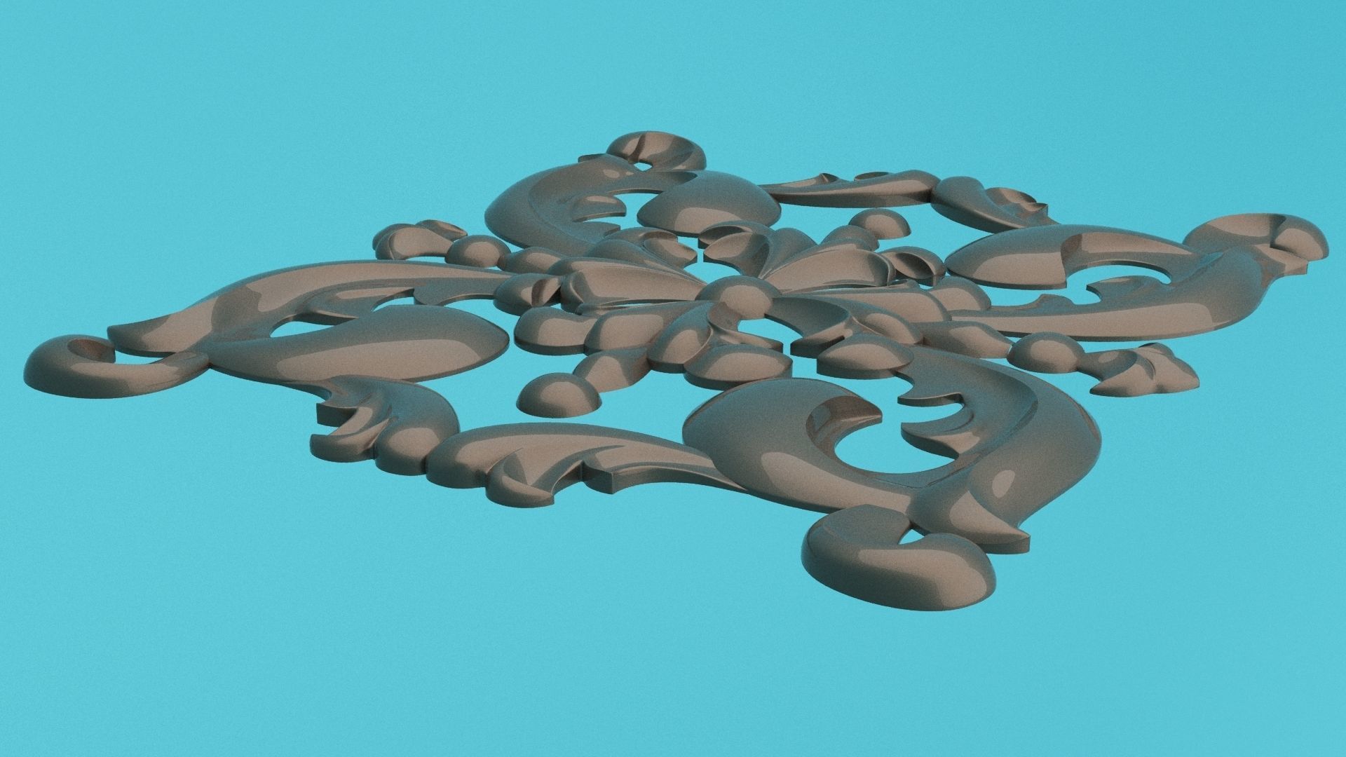 Molding central decor  Low-poly 3D model_4