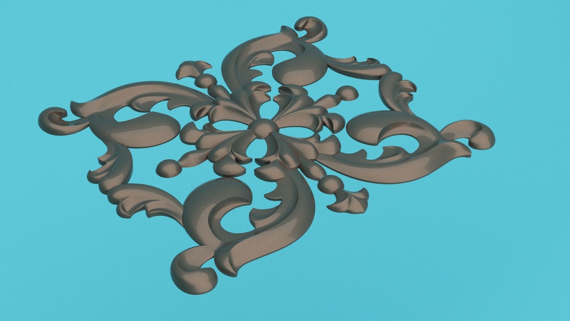 Molding central decor  Low-poly 3D model_1