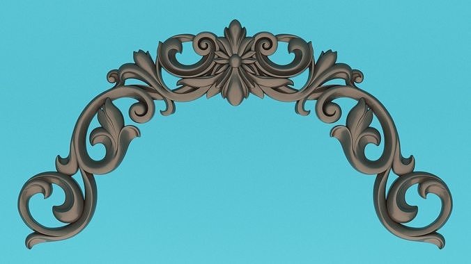 Model of a Carved Decorated Arch Low-poly 3D model