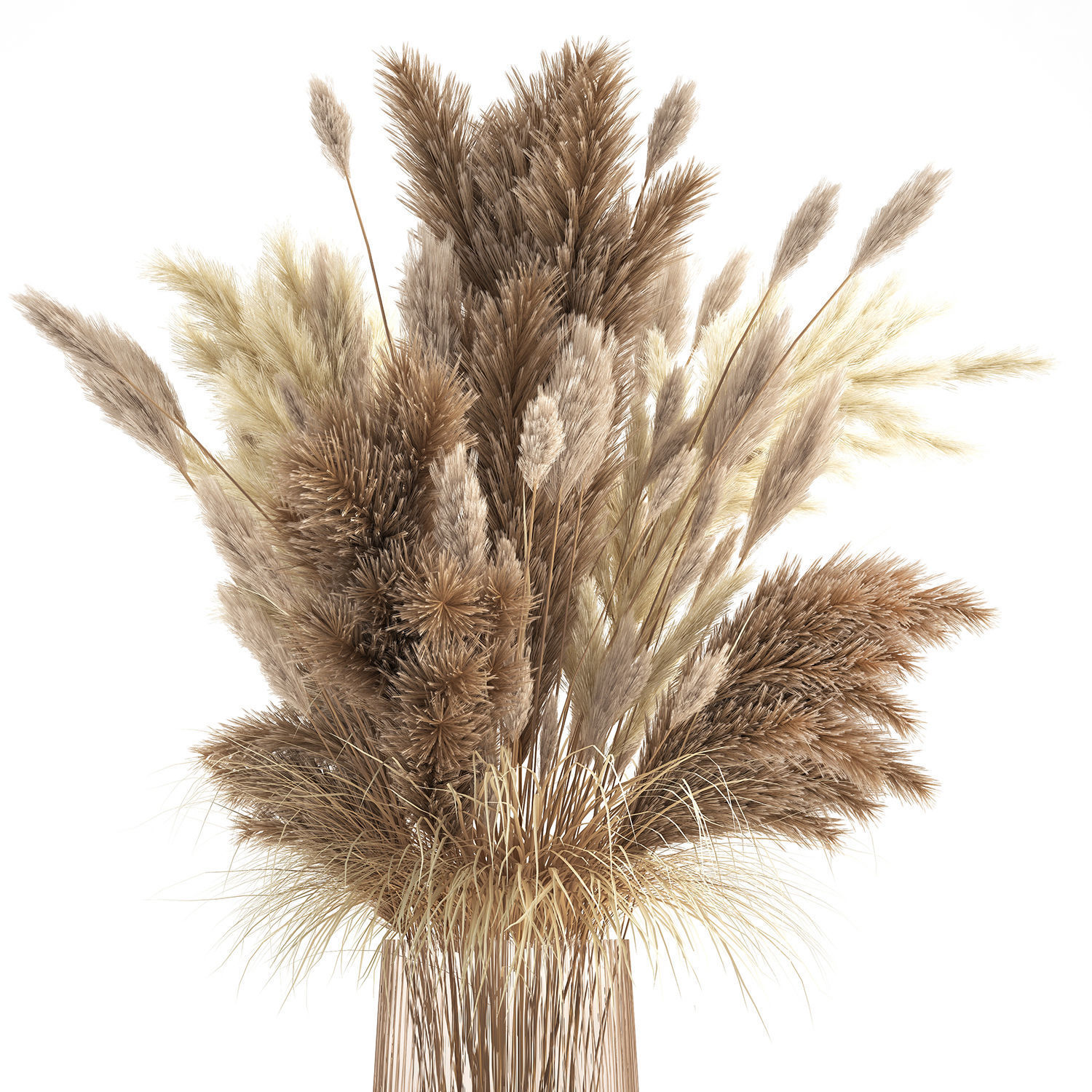 Bouquet of dried white reeds in a Vase 146 3D model_4