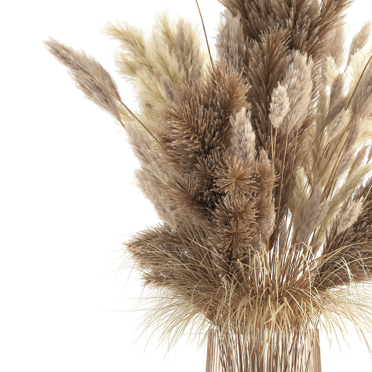 Bouquet of dried white reeds in a Vase 146 3D model_5