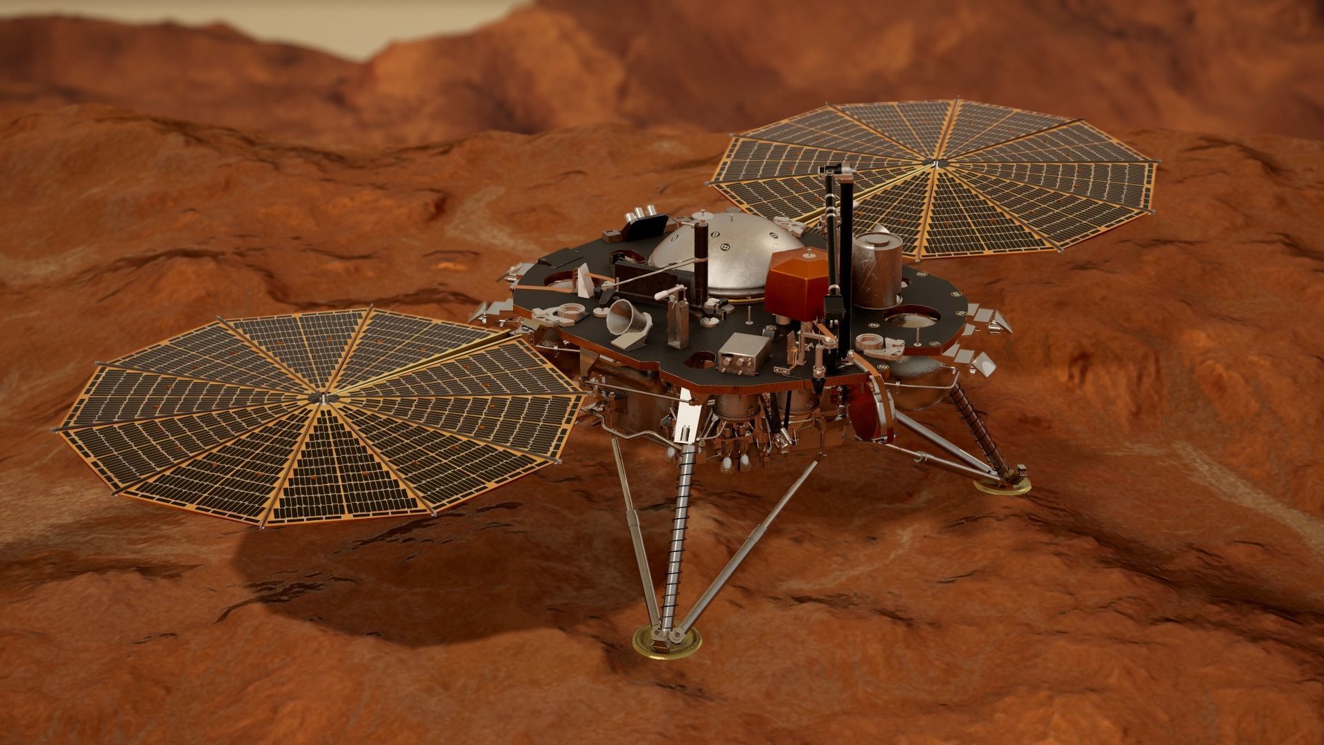 InSight Mars Lander Low-poly 3D model_2