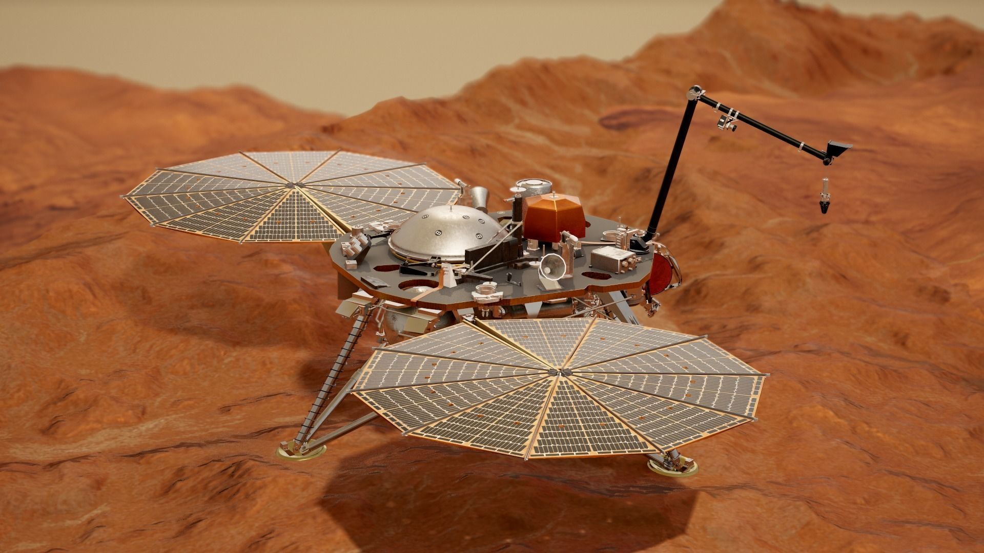 InSight Mars Lander Low-poly 3D model_7