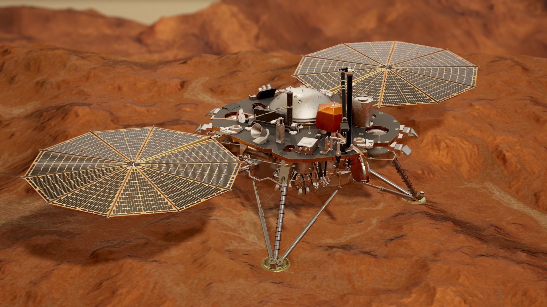 InSight Mars Lander Low-poly 3D model_1
