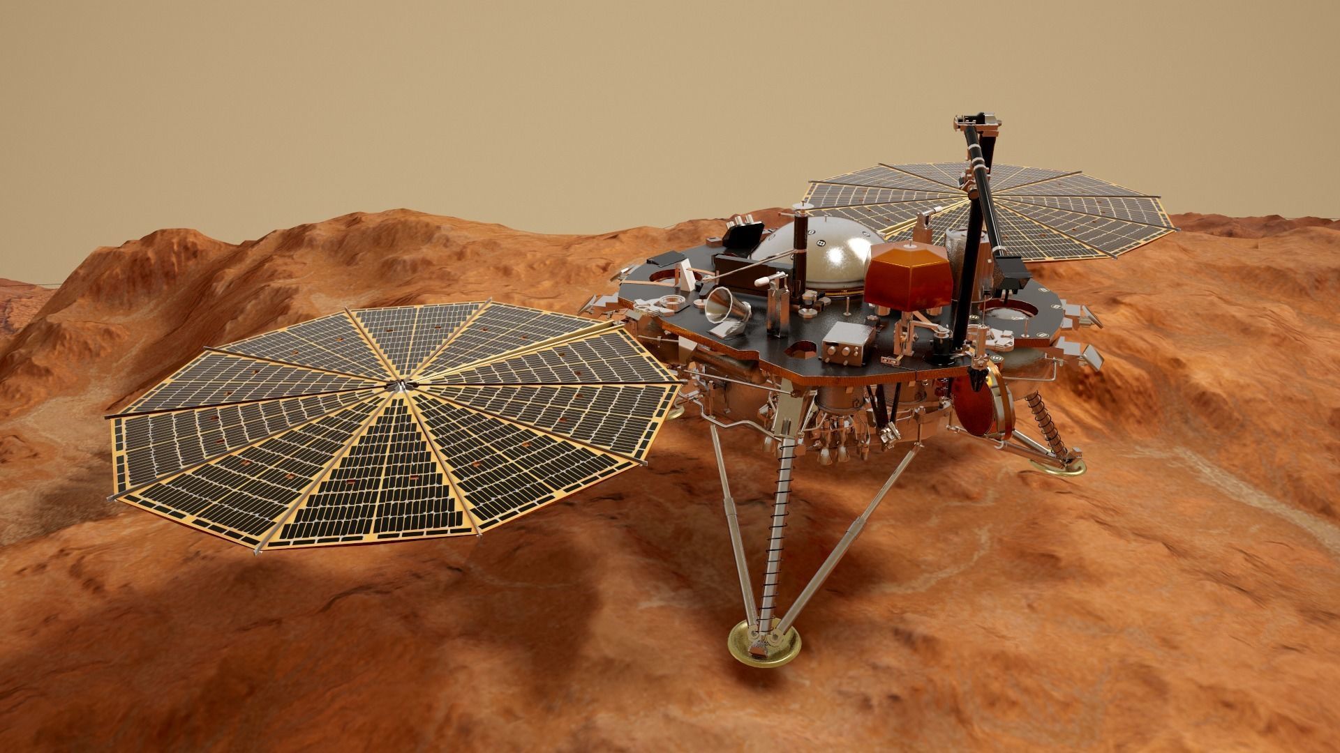InSight Mars Lander Low-poly 3D model_18