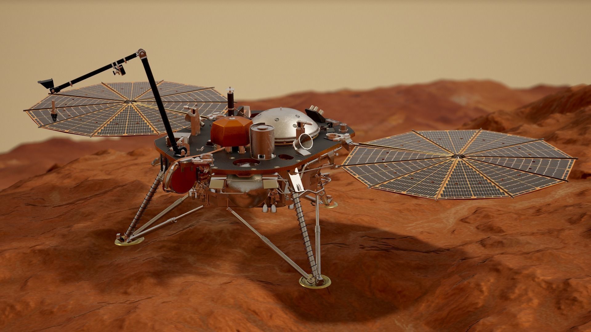InSight Mars Lander Low-poly 3D model_4