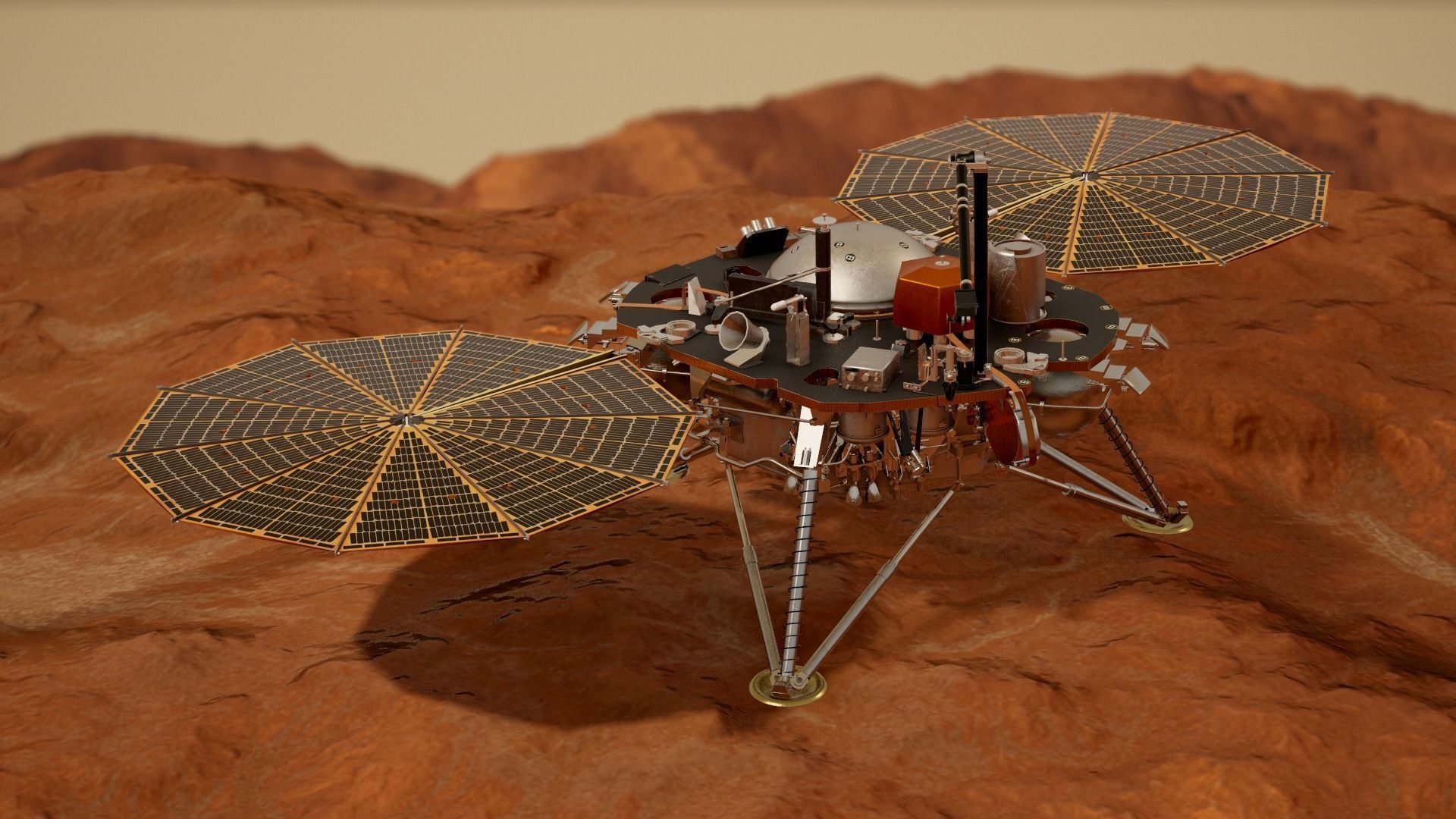 InSight Mars Lander Low-poly 3D model_10