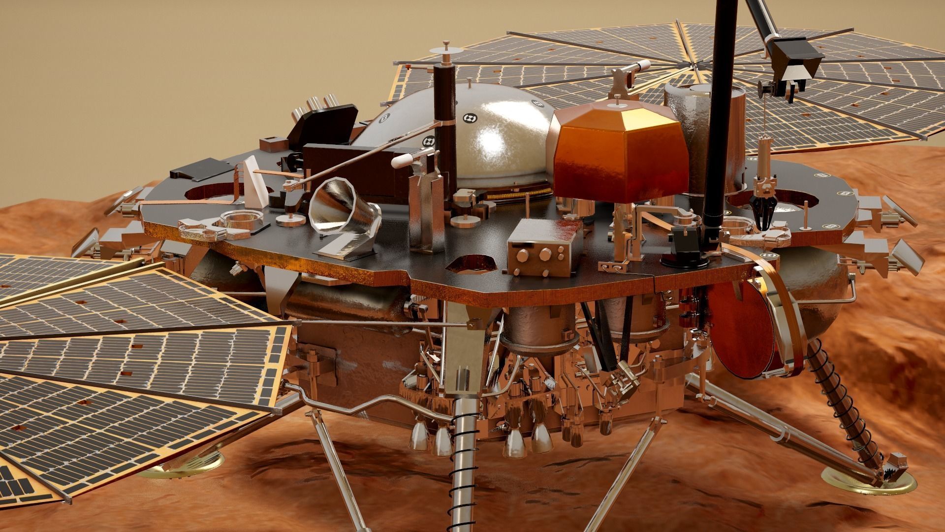 InSight Mars Lander Low-poly 3D model_16